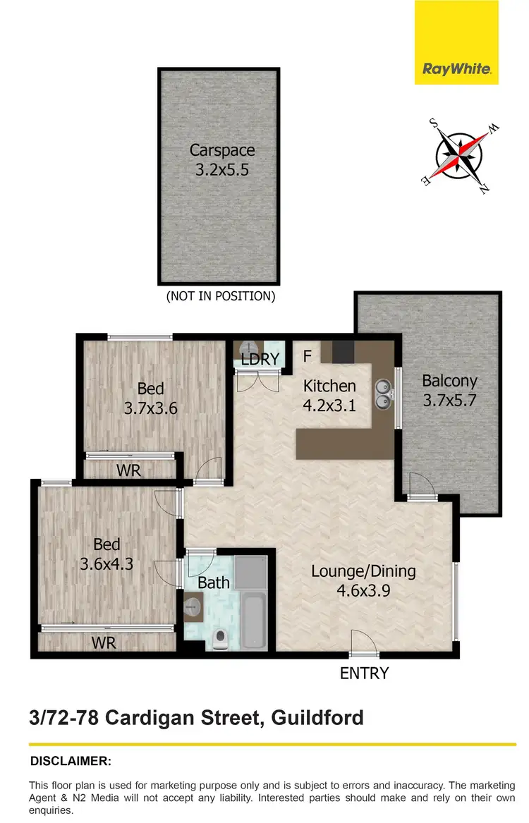 Floorplan of Homely apartment listing, 3/72-78 Cardigan Street, Guildford NSW 2161
