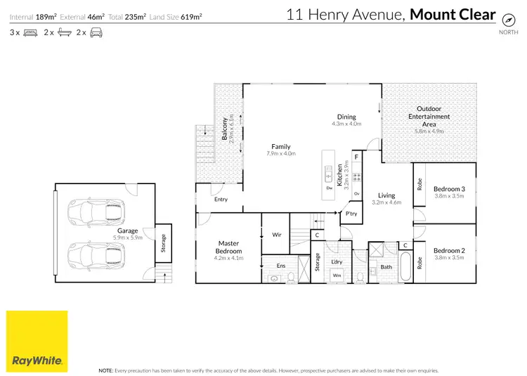 Floorplan of Homely house listing, 11 Henry Avenue, Mount Clear VIC 3350