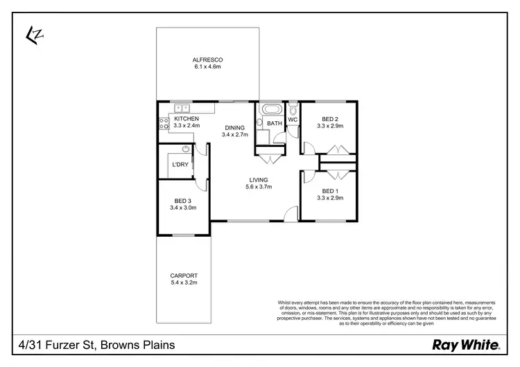 Floorplan of Homely townhouse listing, 4/31 Furzer Street, Browns Plains QLD 4118