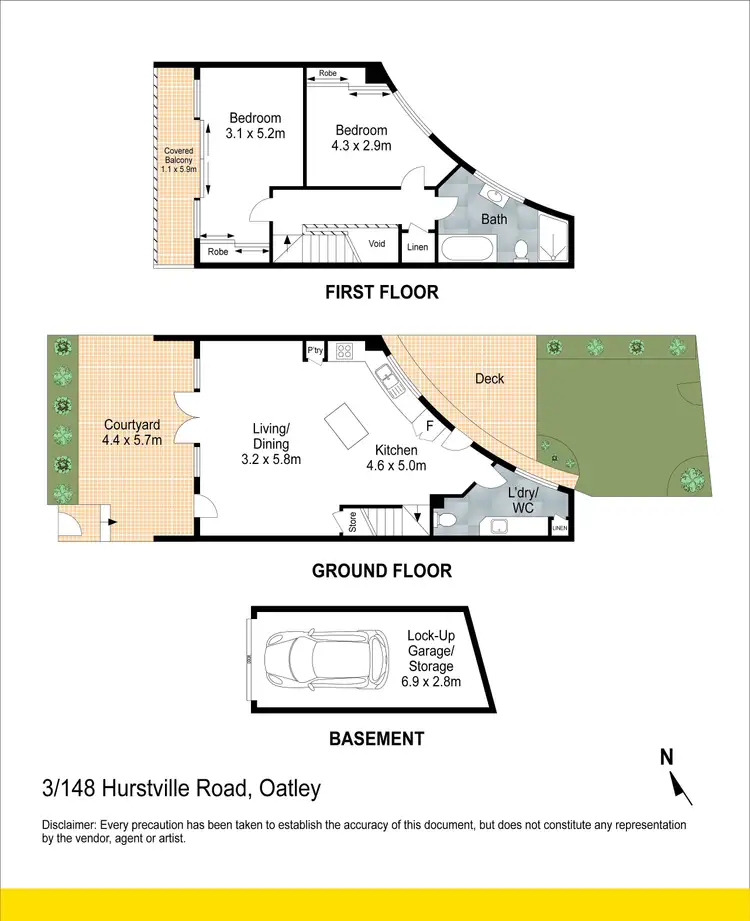 Floorplan of Homely townhouse listing, 3/148 Hurstville Road, Oatley NSW 2223