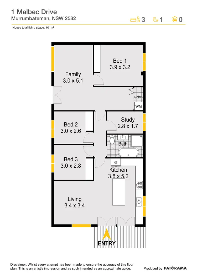Floorplan of Homely other listing, 1 Malbec Drive, Murrumbateman NSW 2582