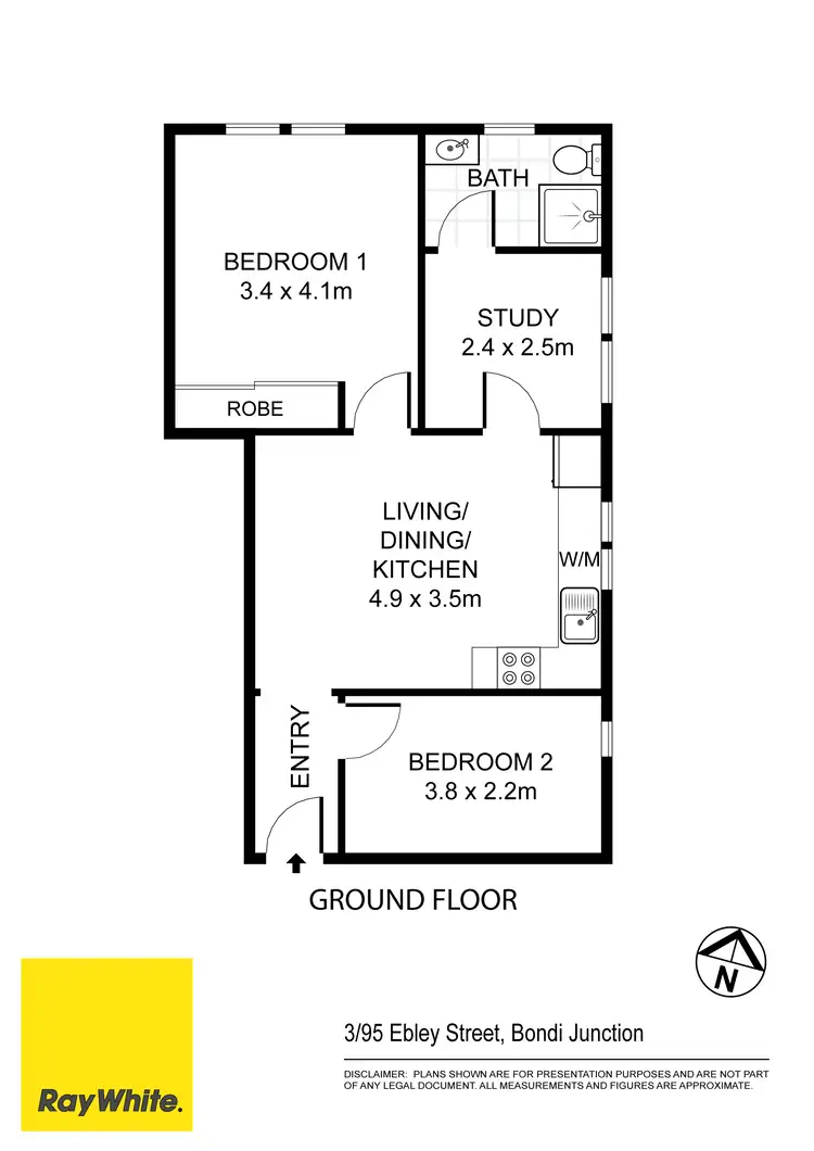 Floorplan of Homely apartment listing, 3/95 Ebley Street, Bondi Junction NSW 2022