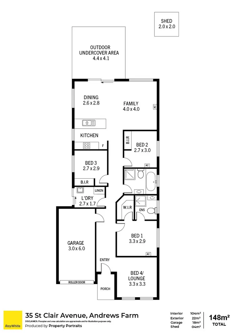 Floorplan of Homely house listing, 35 St Clair Avenue, Andrews Farm SA 5114
