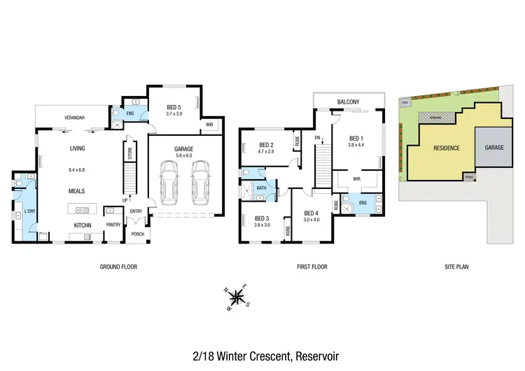 Floorplan of Homely townhouse listing, 2/18 Winter Crescent, Reservoir VIC 3073