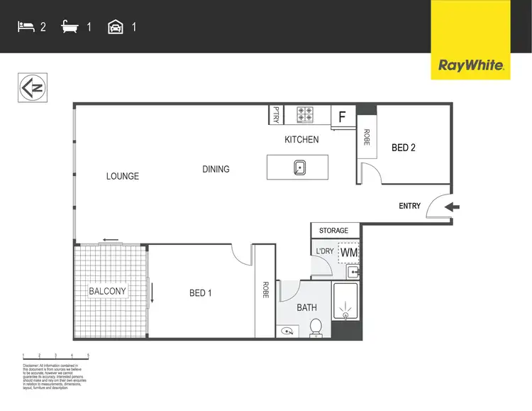 Floorplan of Homely apartment listing, 214/39 Benjamin Way, Belconnen ACT 2617