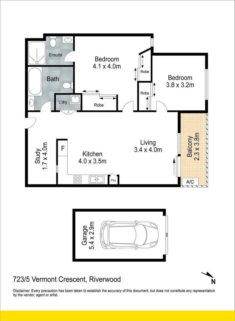 Floorplan of Homely apartment listing, 723/5 Vermont Crescent, Riverwood NSW 2210