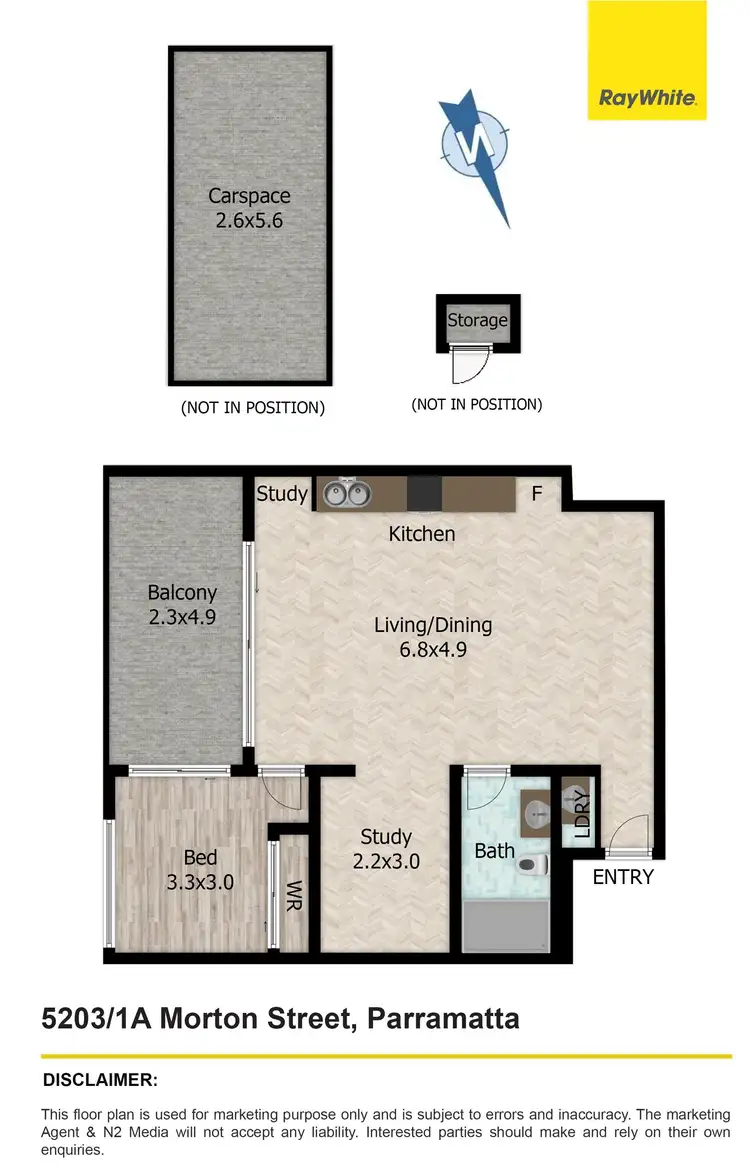 Floorplan of Homely apartment listing, 5203/1A Morton Street, Parramatta NSW 2150