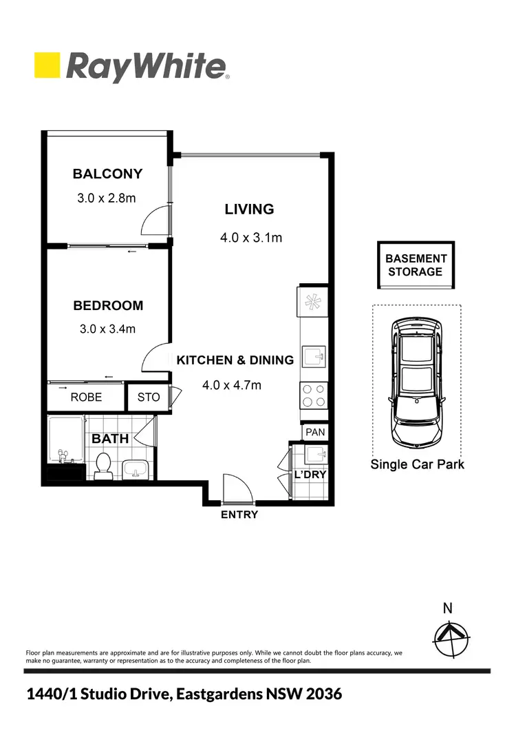 Floorplan of Homely apartment listing, 1440/1 Studio Drive, Eastgardens NSW 2036