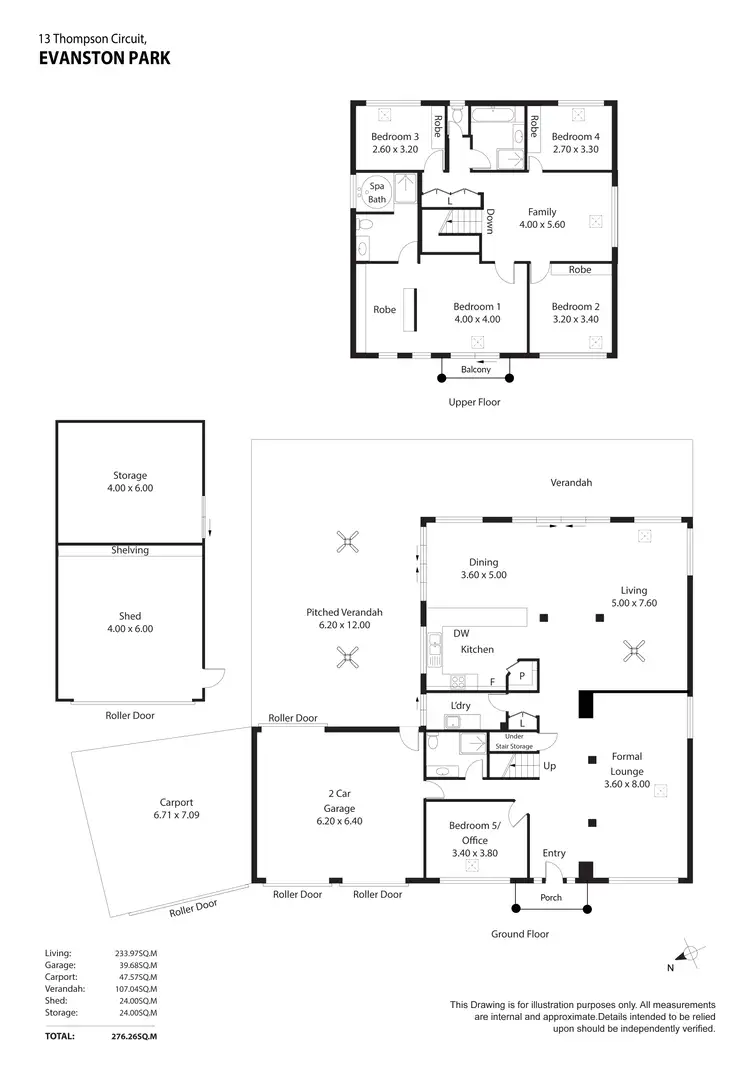 Floorplan of Homely house listing, 13 Thompson Circuit, Evanston Park SA 5116