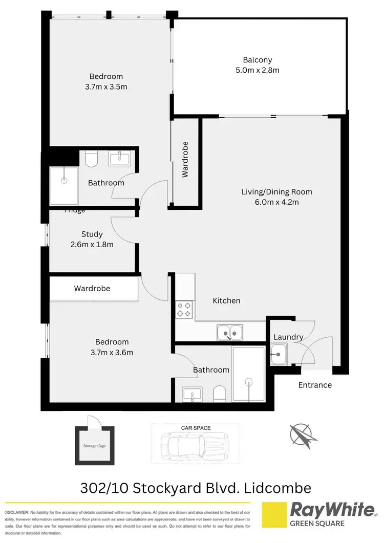 Floorplan of Homely apartment listing, 302/10 Stockyard Boulevard, Lidcombe NSW 2141