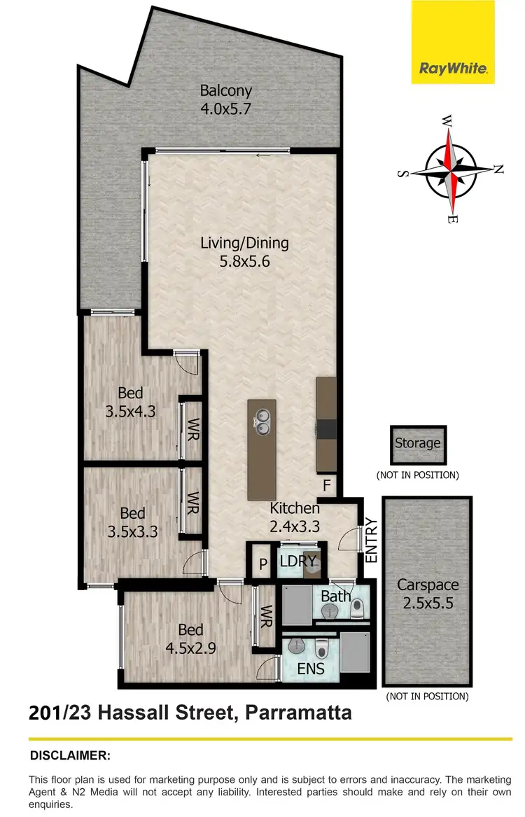 Floorplan of Homely apartment listing, 201/23 Hassall Street, Parramatta NSW 2150