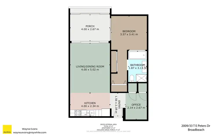 Floorplan of Homely apartment listing, 2009/33 T E Peters Drive, Broadbeach Waters QLD 4218