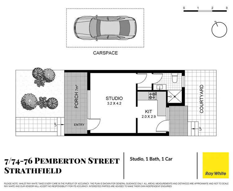 Floorplan of Homely studio listing, 7/74-76 Pemberton Street, Strathfield NSW 2135