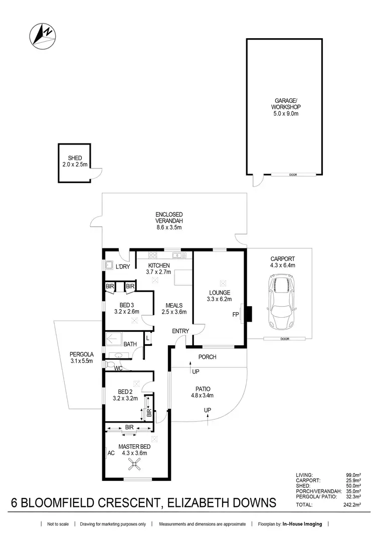 Floorplan of Homely house listing, 6 Bloomfield Crescent, Elizabeth Downs SA 5113