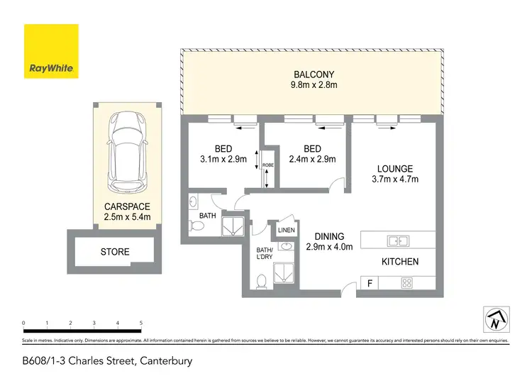 Floorplan of Homely apartment listing, 608B/1-3 Charles Street, Canterbury NSW 2193
