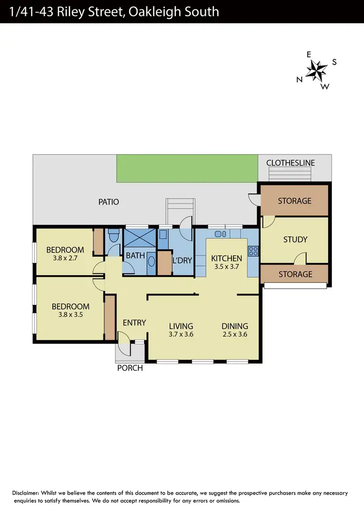 Floorplan of Homely unit listing, 1/41-43 Riley Street, Oakleigh South VIC 3167