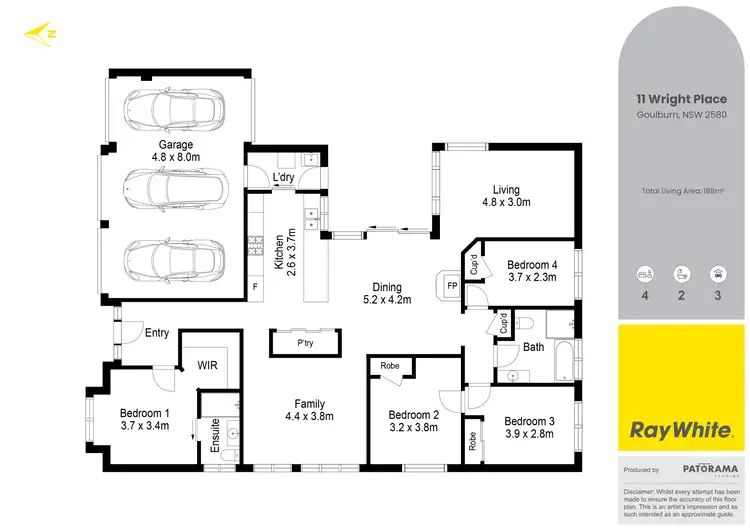Floorplan of Homely house listing, 11 Wright Place, Goulburn NSW 2580