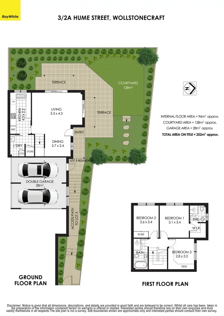 Floorplan of Homely townhouse listing, 3/2a Hume Street, Wollstonecraft NSW 2065
