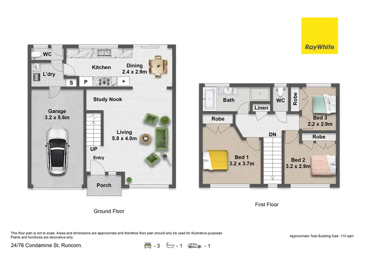 Floorplan of Homely townhouse listing, 24/76 Condamine Street, Runcorn QLD 4113