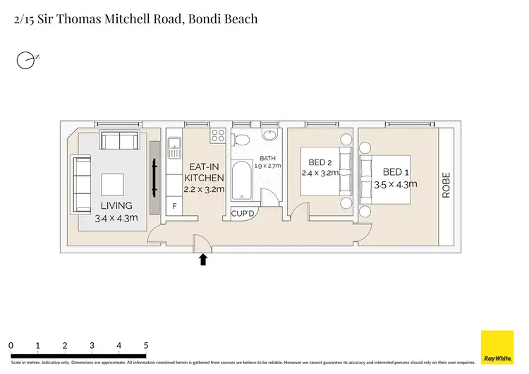 Floorplan of Homely apartment listing, 2/15 Sir Thomas Mitchell Road, Bondi Beach NSW 2026