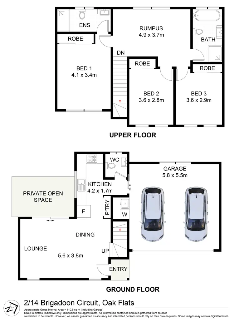 Floorplan of Homely townhouse listing, 2/14 Brigadoon Circuit, Oak Flats NSW 2529