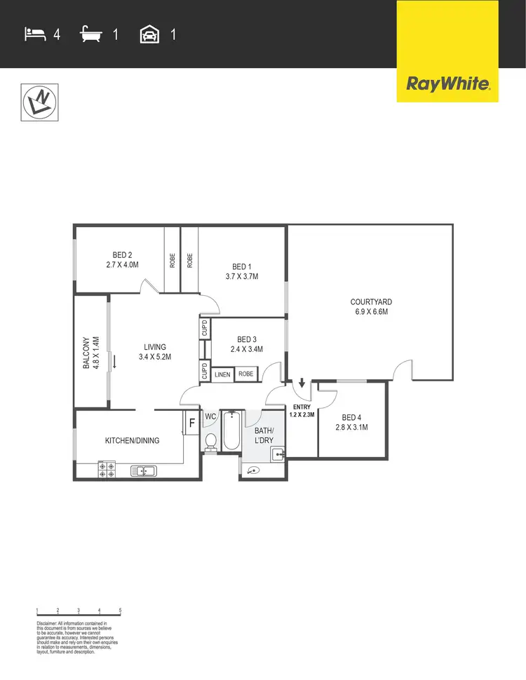 Floorplan of Homely unit listing, 14/5 Hyndes Crescent, Holder ACT 2611