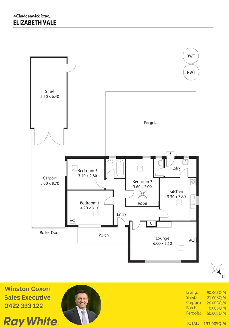 Floorplan of Homely house listing, 4 Chaddenwick Road, Elizabeth Vale SA 5112
