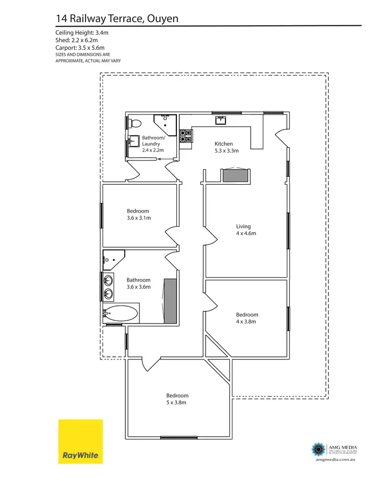Floorplan of Homely house listing, 14 Railway Terrace, Ouyen VIC 3490
