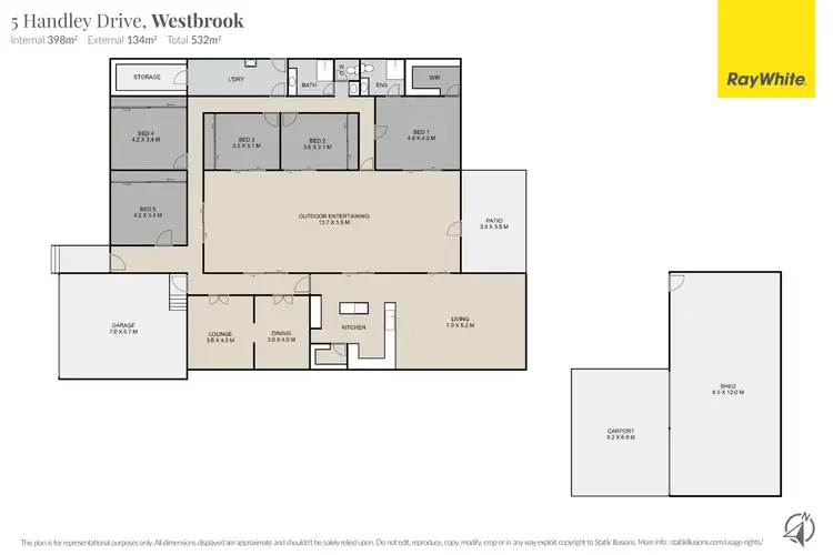 Floorplan of Homely house listing, 5 Handley Drive, Westbrook QLD 4350