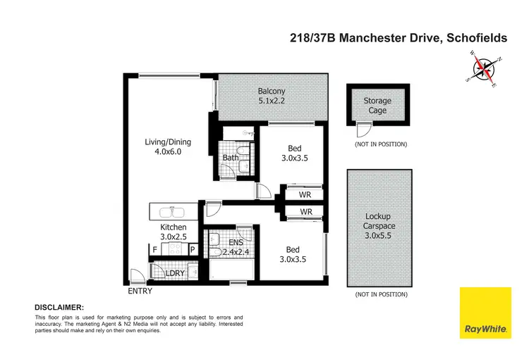 Floorplan of Homely apartment listing, 218/37B Manchester Drive, Schofields NSW 2762