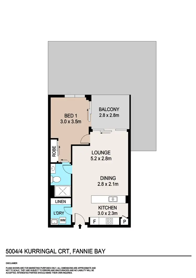 Floorplan of Homely apartment listing, 5003/4 Kurringal Court, Fannie Bay NT 820