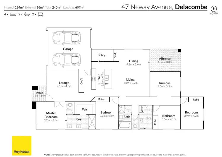 Floorplan of Homely house listing, 47 Neway Avenue, Delacombe VIC 3356
