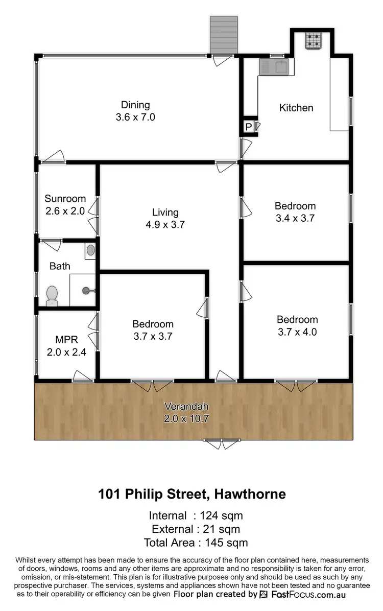 Floorplan of Homely house listing, 101 Philip Street, Hawthorne QLD 4171
