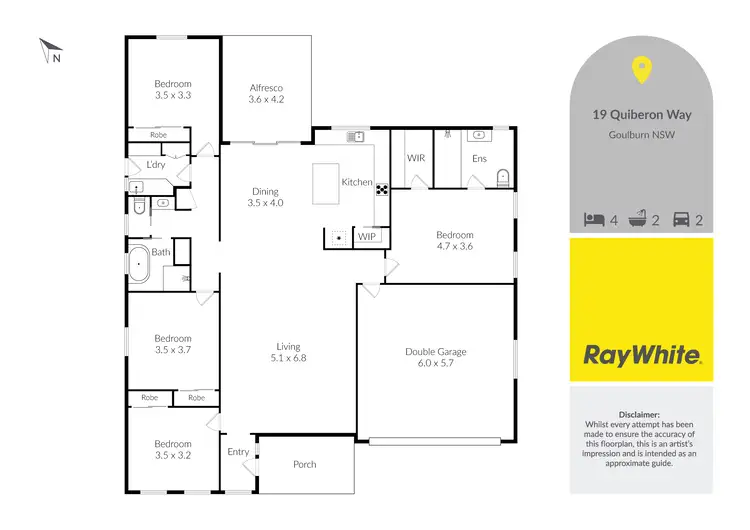 Floorplan of Homely house listing, 19 Quiberon Way, Goulburn NSW 2580