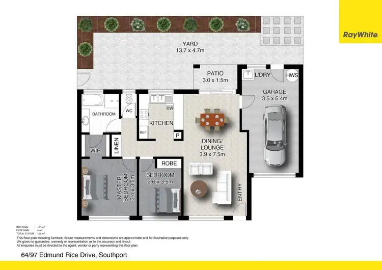 Floorplan of Homely villa listing, 64/97 Edmund Rice Drive, Southport QLD 4215