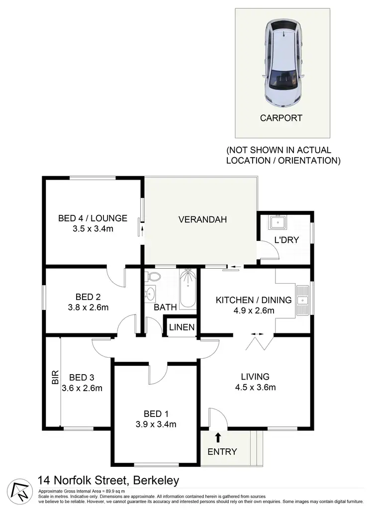 Floorplan of Homely house listing, 14 Norfolk Street, Berkeley NSW 2506