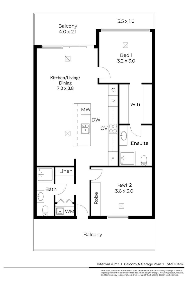 Floorplan of Homely apartment listing, 306/2 Troubridge Drive, West Lakes SA 5021
