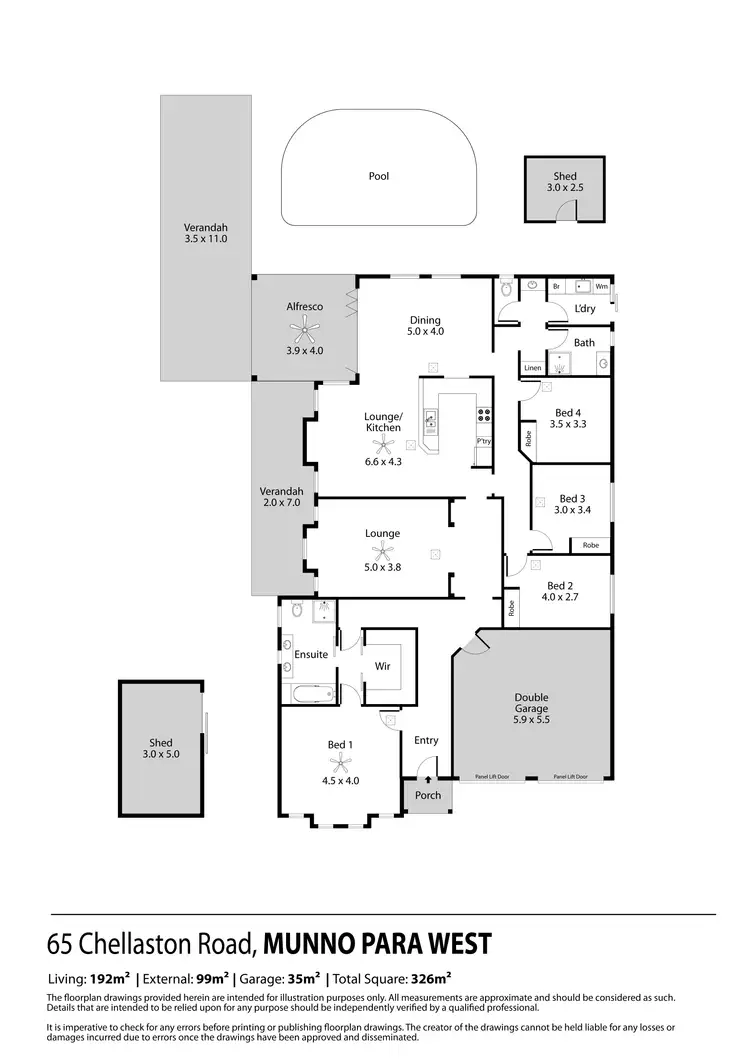 Floorplan of Homely house listing, 65 Chellaston Road, Munno Para West SA 5115