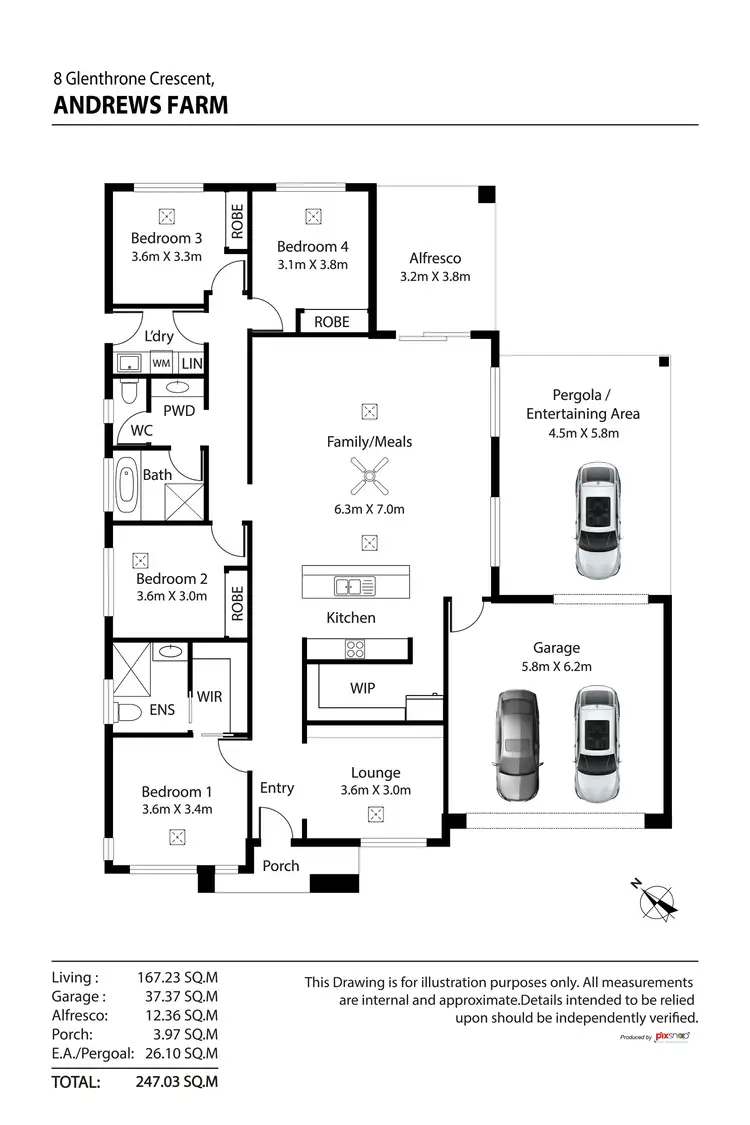 Floorplan of Homely house listing, 8 Glenthorne Crescent, Andrews Farm SA 5114
