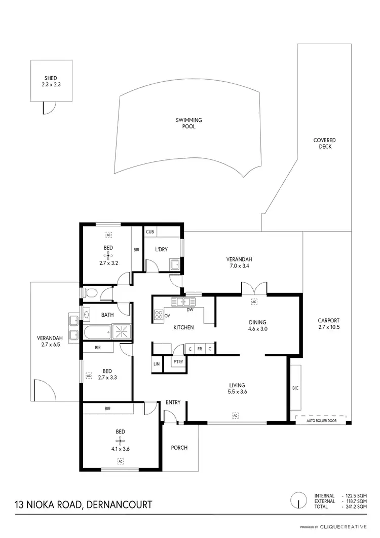 Floorplan of Homely house listing, 13 Nioka Road, Dernancourt SA 5075