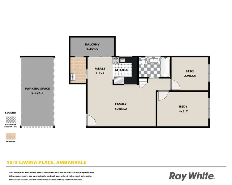 Floorplan of Homely apartment listing, 13/3 Lavinia Place, Ambarvale NSW 2560