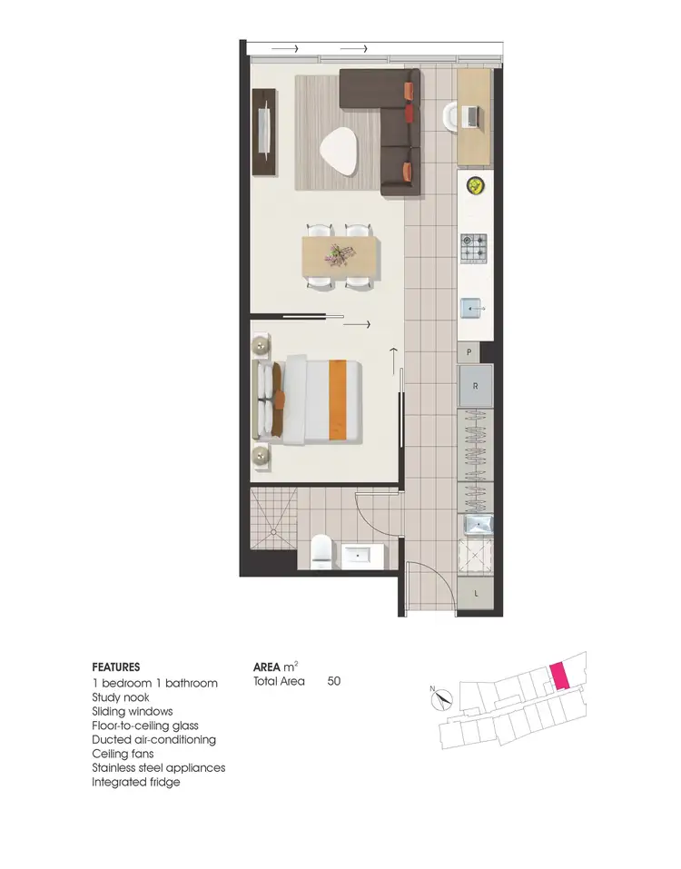 Floorplan of Homely apartment listing, 1513/8 Church Street, Fortitude Valley QLD 4006