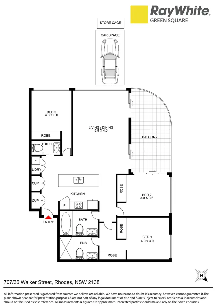 Floorplan of Homely apartment listing, 707/36 Walker Street, Rhodes NSW 2138
