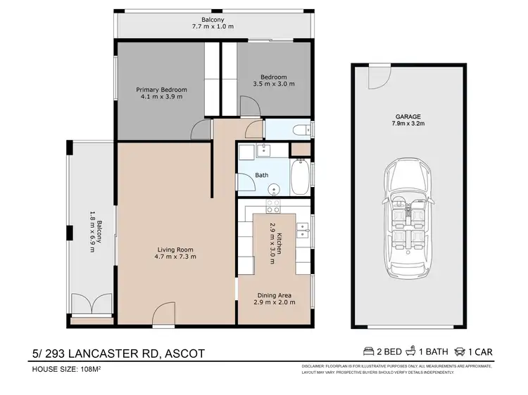 Floorplan of Homely unit listing, 5/293 Lancaster Road, Ascot QLD 4007