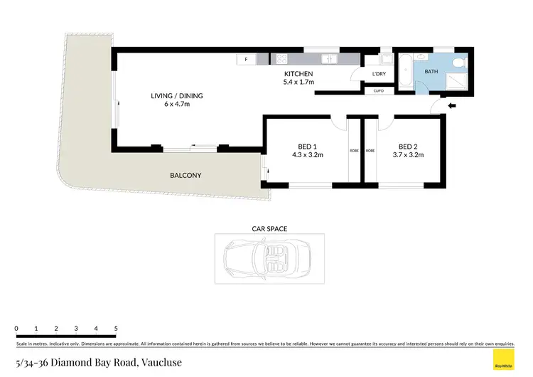 Floorplan of Homely apartment listing, 5/34-36 Diamond Bay Road, Vaucluse NSW 2030