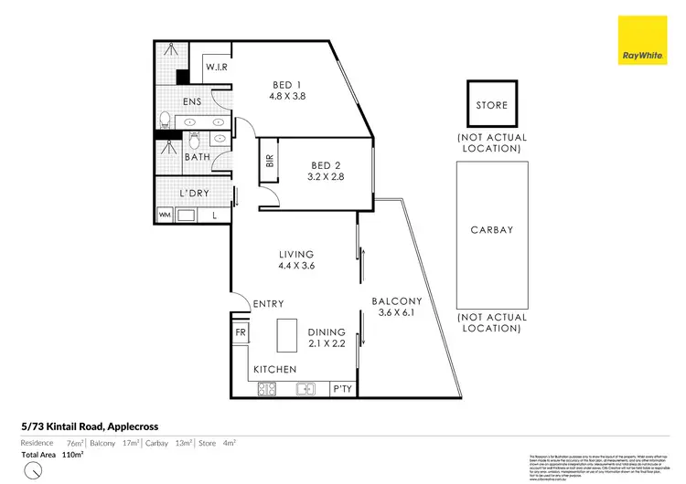 Floorplan of Homely apartment listing, 5/73 Kintail Road, Applecross WA 6153