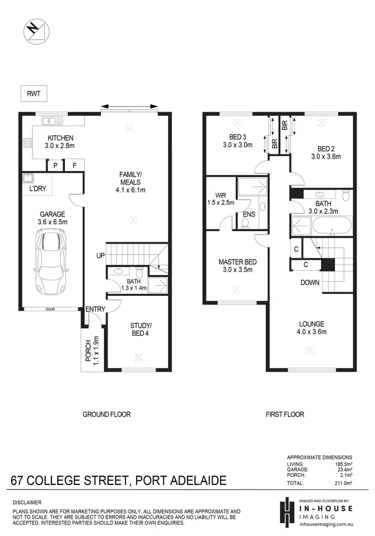 Floorplan of Homely townhouse listing, 67 College Street, Port Adelaide SA 5015
