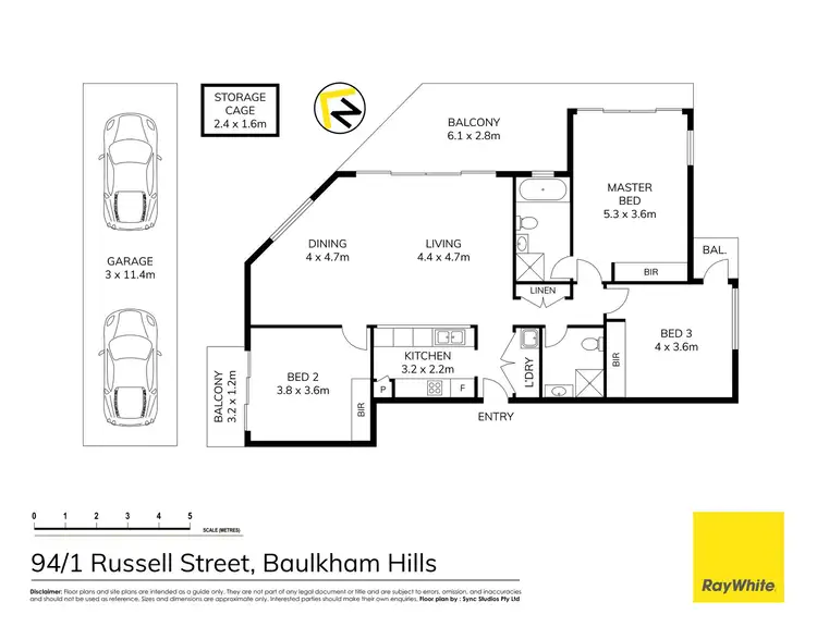 Floorplan of Homely apartment listing, 94/1 Russell Street, Baulkham Hills NSW 2153