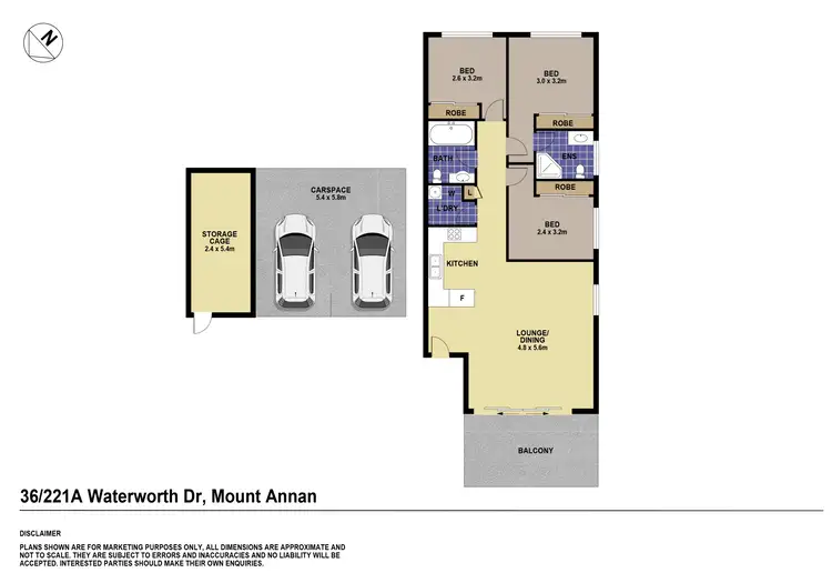 Floorplan of Homely apartment listing, 36/221A Waterworth Drive, Mount Annan NSW 2567