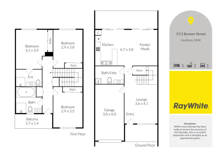 Floorplan of Homely house listing, 1 Brewer Street, Goulburn NSW 2580
